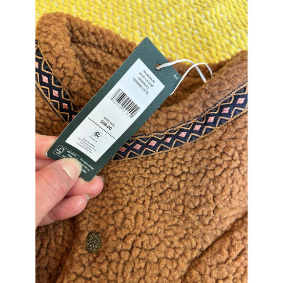 Alpine Design Women's Brown Fleece Pullover Jacket with Snap Buttons Size Medium - Picture 5 of 8